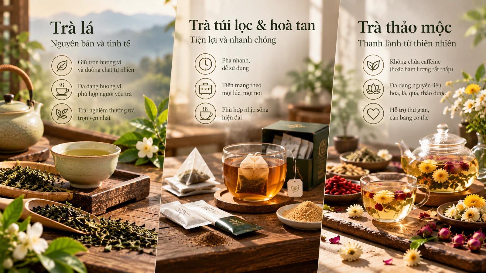 Trà lá, trà túi lọc, trà hoà tan và "trà" thảo mộc: thế nào mới là trà?